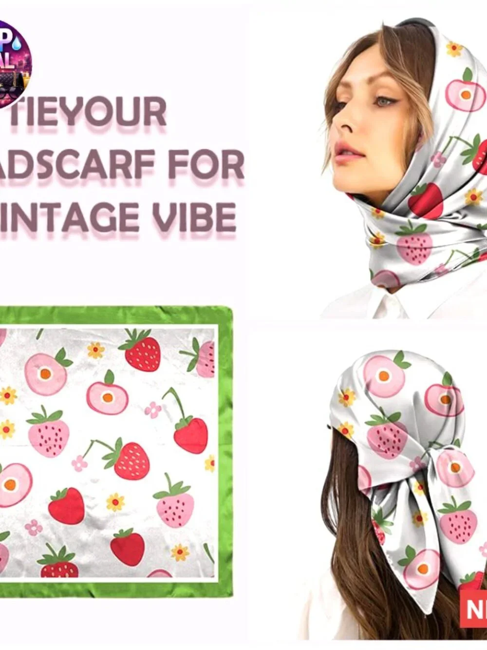 Silk Feeling Scarf Satin Head Hair Wrap Large Square 27.5 Inches